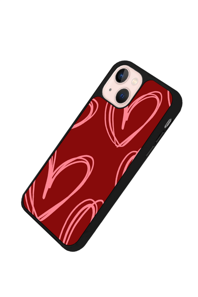 iPhone 13/14 Uyumlu Kalp Love Tasarımlı Glossy Premium Kılıf