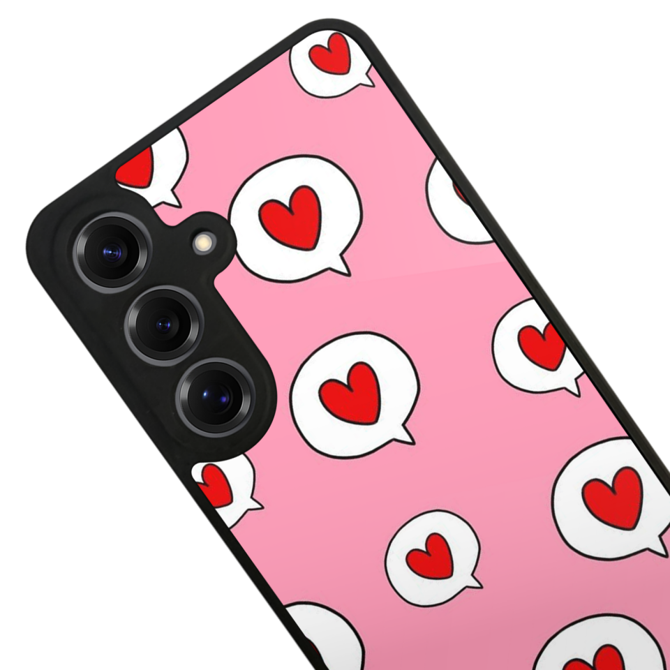Samsung Galaxy S25 Uyumlu Kalp Love Tasarımlı Glossy Premium Kılıf