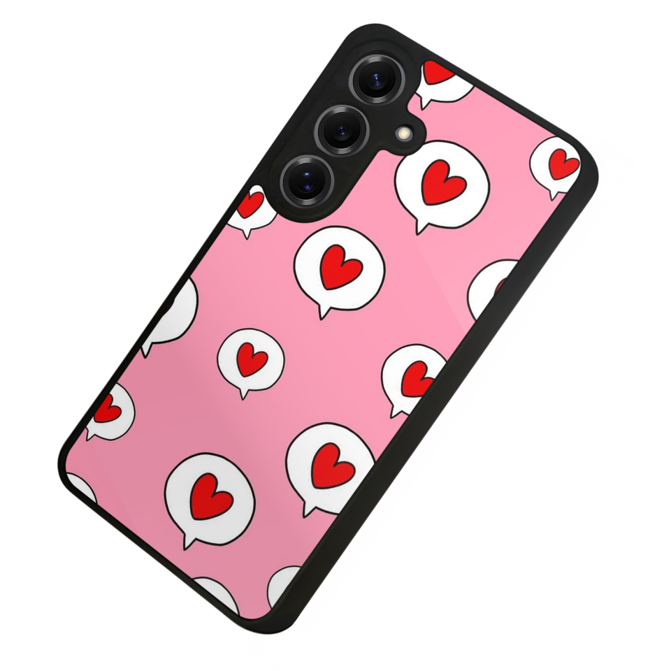 Samsung Galaxy S25 Uyumlu Kalp Love Tasarımlı Glossy Premium Kılıf