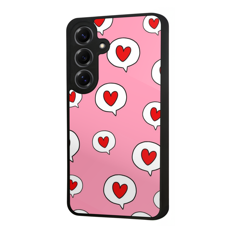 Samsung Galaxy S25 Uyumlu Kalp Love Tasarımlı Glossy Premium Kılıf