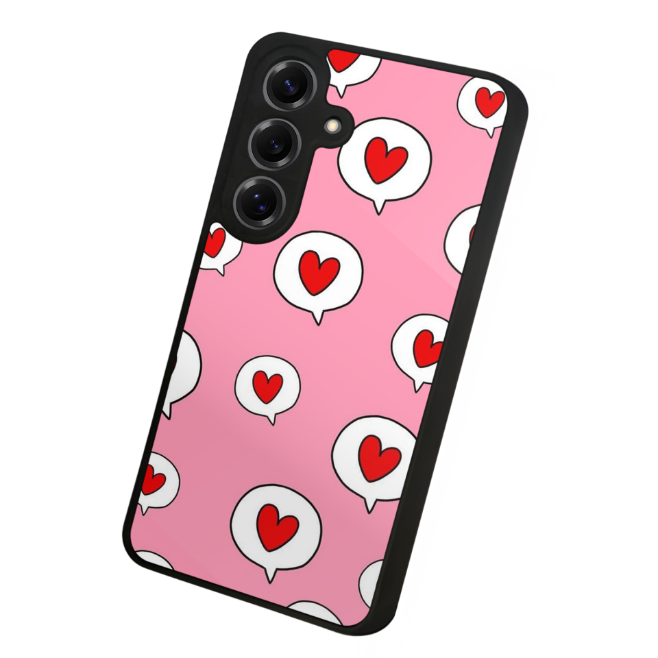 Samsung Galaxy S25 Uyumlu Kalp Love Tasarımlı Glossy Premium Kılıf
