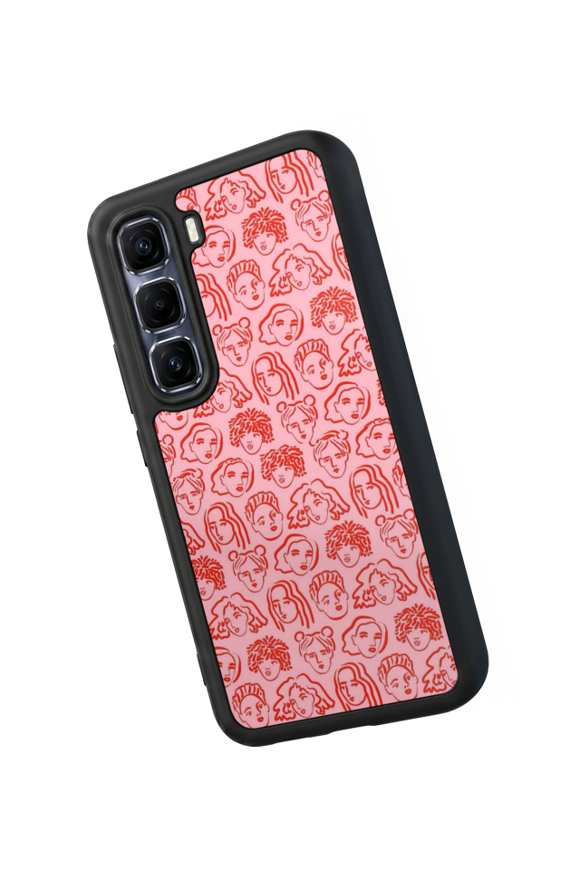 Infinix Hot 60 Pro Plus Uyumlu Line Art Tasarımlı Glossy Premium Kılıf