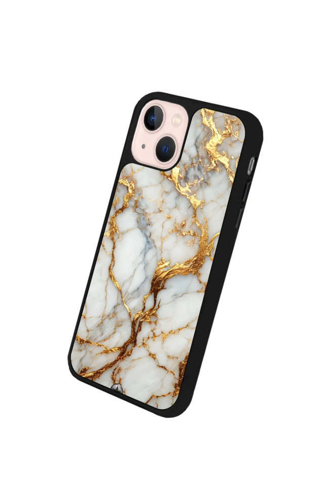 iPhone 15 Plus Uyumlu Mermer Marble Tasarımlı Glossy Premium Kılıf