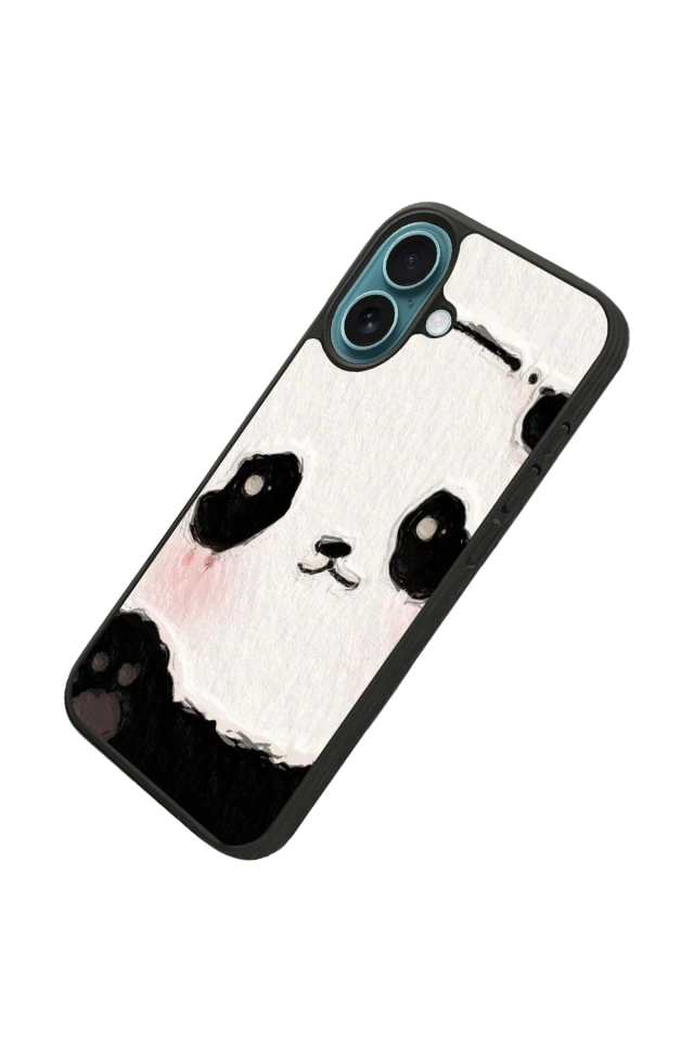 iPhone 16 Uyumlu Panda Tasarımlı Glossy Premium Kılıf