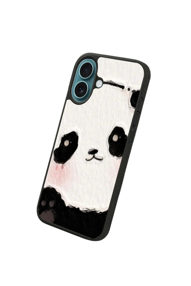 iPhone 16 Uyumlu Panda Tasarımlı Glossy Premium Kılıf