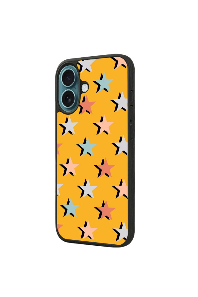 iPhone 16 Plus Uyumlu Retro Yildizlar Tasarımlı Glossy Premium Kılıf