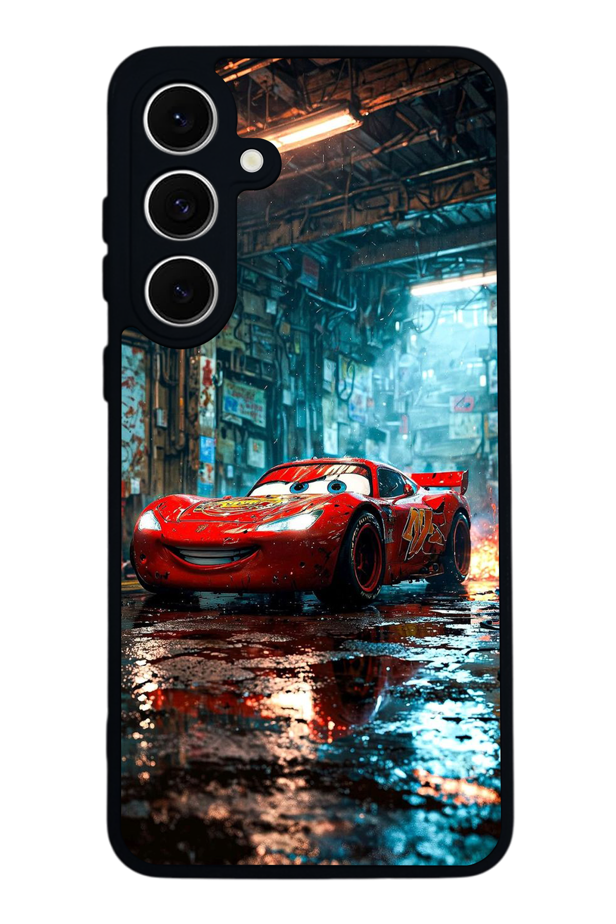 Samsung Galaxy S24 FE Uyumlu Şimsek McQueen Tasarımlı Glossy Premium Kılıf
