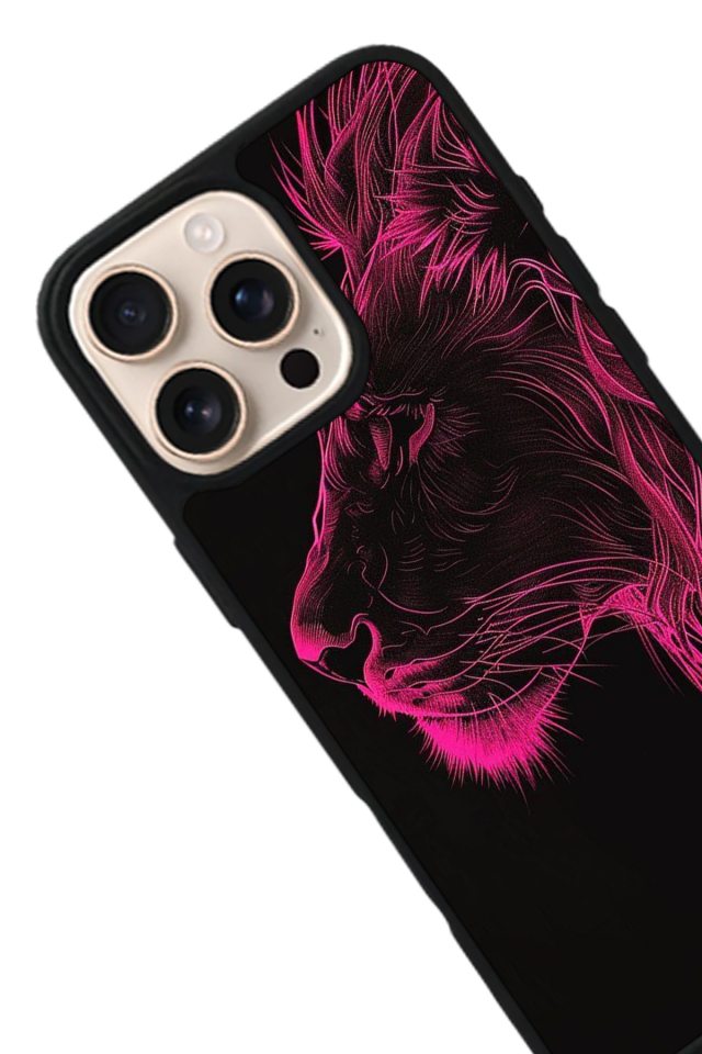iPhone 15 Pro Max Uyumlu Aslan Tasarımlı Glossy Premium Kılıf