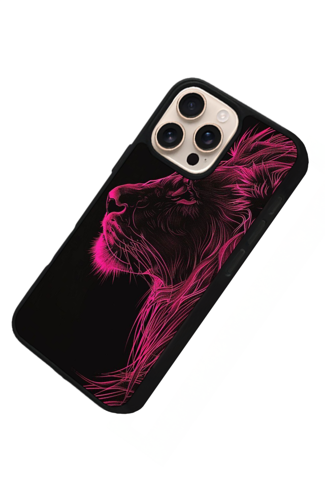 iPhone 15 Pro Max Uyumlu Aslan Tasarımlı Glossy Premium Kılıf