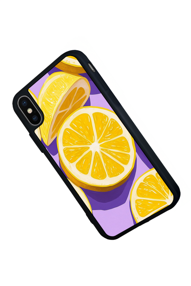 iPhone XS Max Uyumlu Limon Tasarımlı Glossy Premium Kılıf