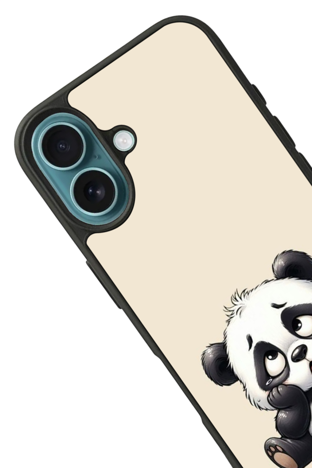 iPhone 16 Uyumlu Panda Tasarımlı Glossy Premium Kılıf