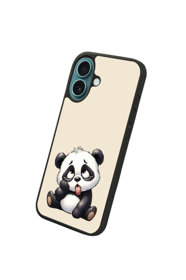 iPhone 16 Uyumlu Panda Tasarımlı Glossy Premium Kılıf