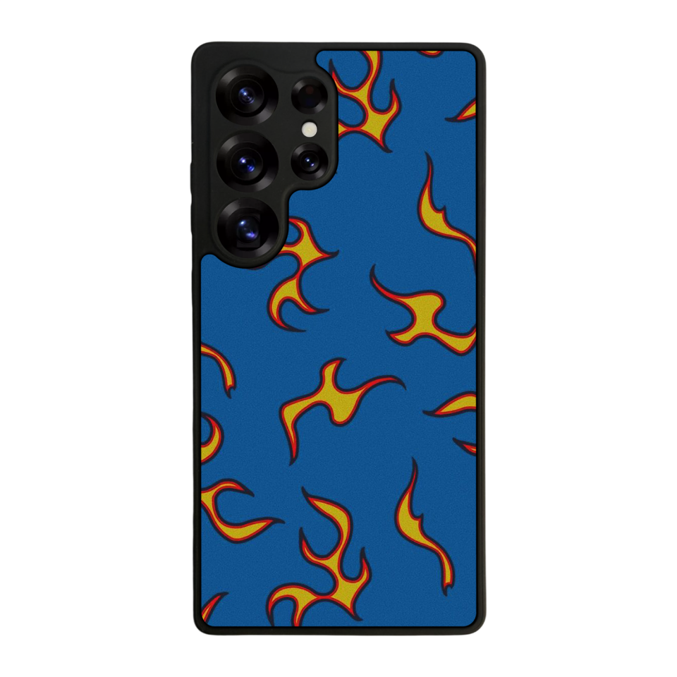Samsung Galaxy S25 Ultra Uyumlu Retro Flame Patterns Tasarımlı Glossy Premium Kılıf
