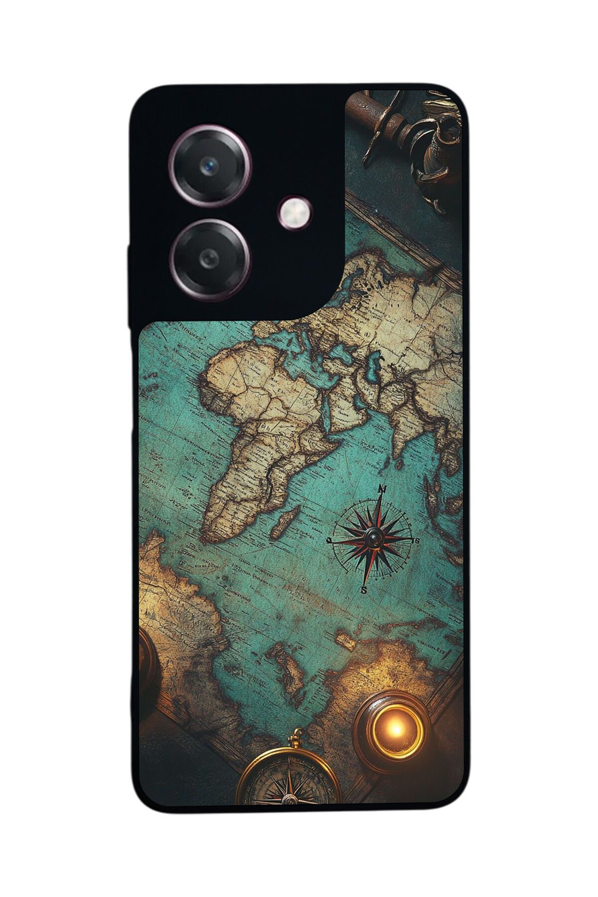 Oppo A3 5G Uyumlu Harita Tasarımlı Glossy Premium Kılıf