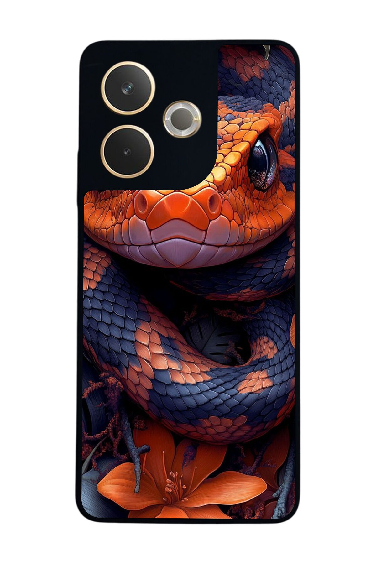 Oppo A5 Pro Uyumlu Yılan Tasarımlı Glossy Premium Kılıf