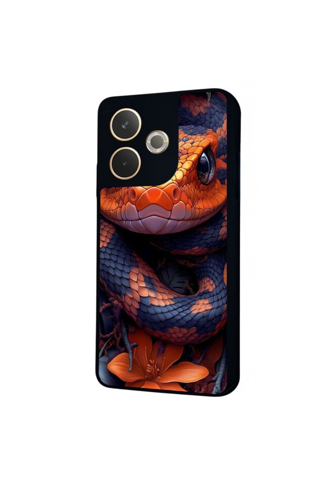 Oppo A5 Pro Uyumlu Yılan Tasarımlı Glossy Premium Kılıf