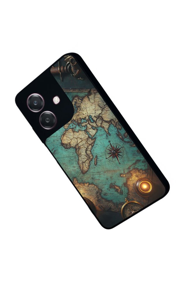 Oppo A3 5G Uyumlu Harita Tasarımlı Glossy Premium Kılıf