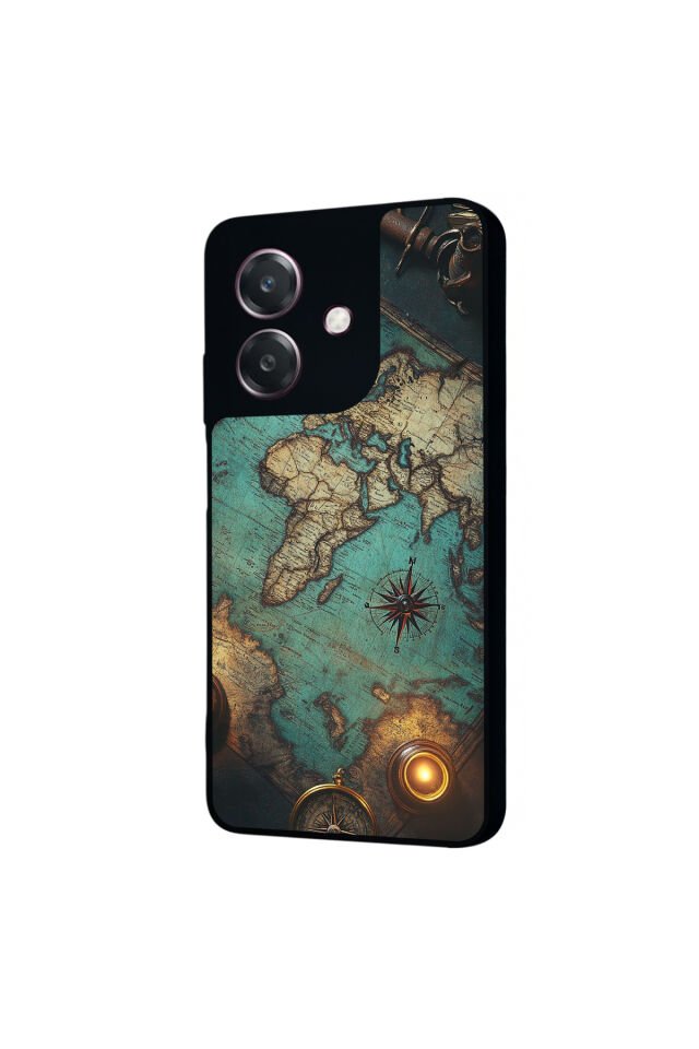 Oppo A3 5G Uyumlu Harita Tasarımlı Glossy Premium Kılıf