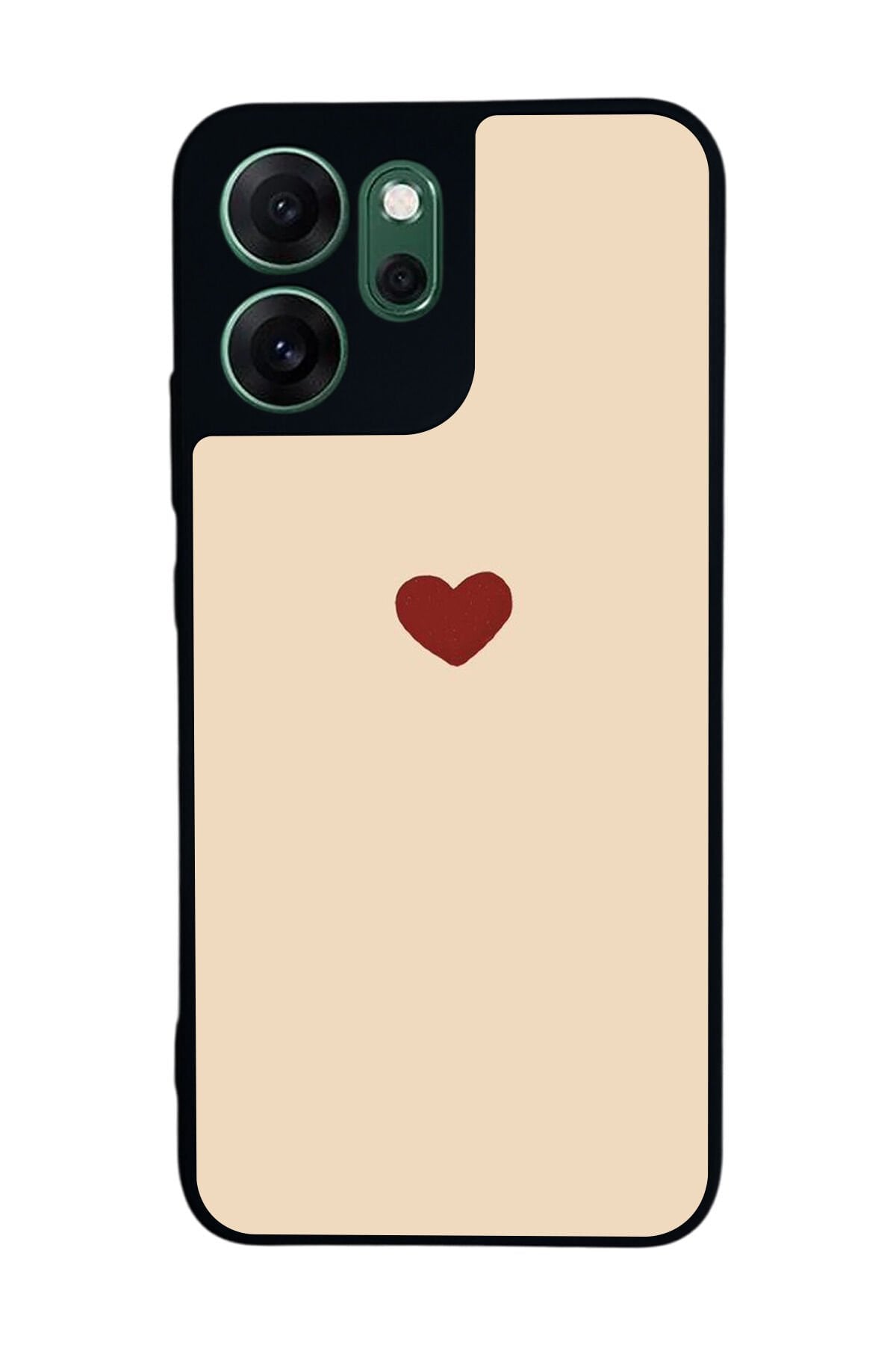 Oppo Reno 14F Uyumlu Kalp Love Tasarımlı Glossy Premium Kılıf