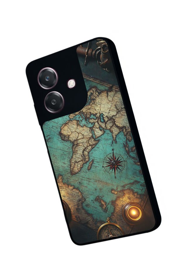 Oppo A3 5G Uyumlu Harita Tasarımlı Glossy Premium Kılıf