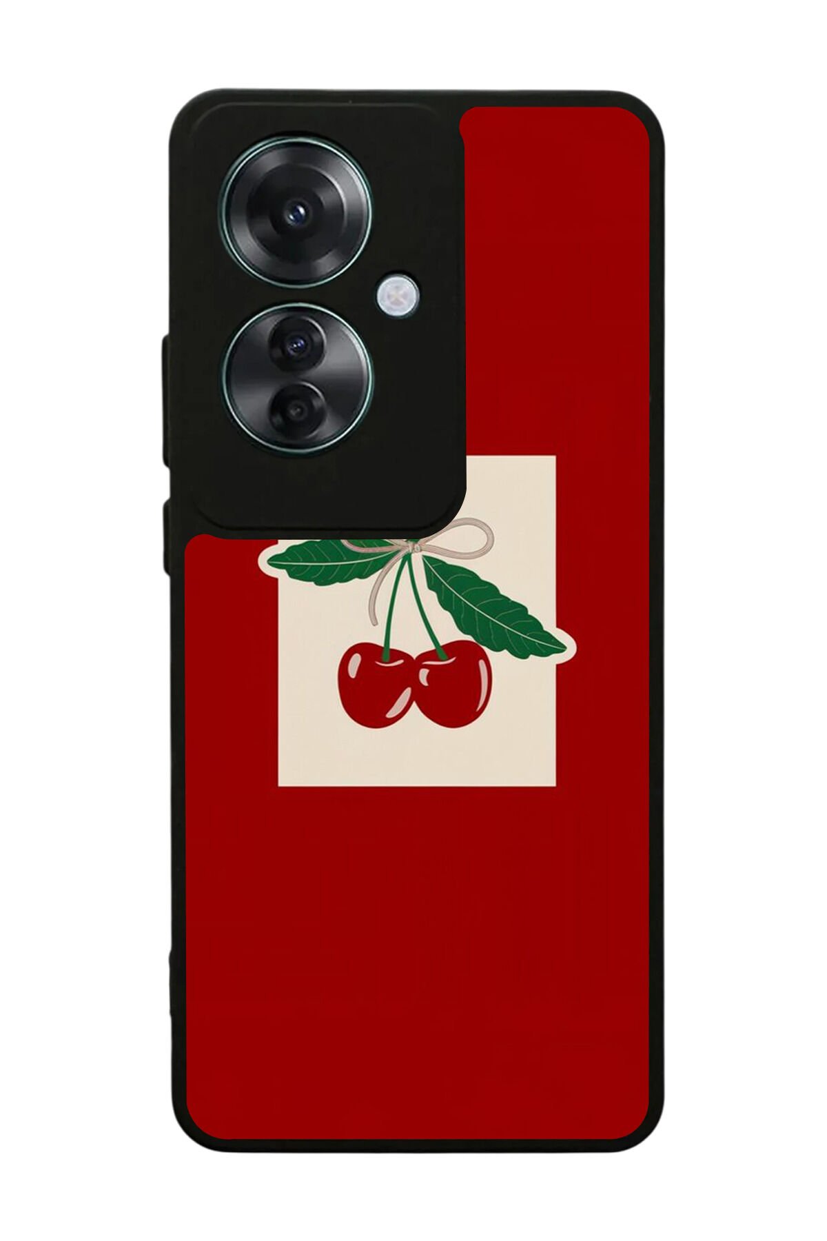 Oppo Reno 11F Uyumlu Kiraz Tasarımlı Glossy Premium Kılıf