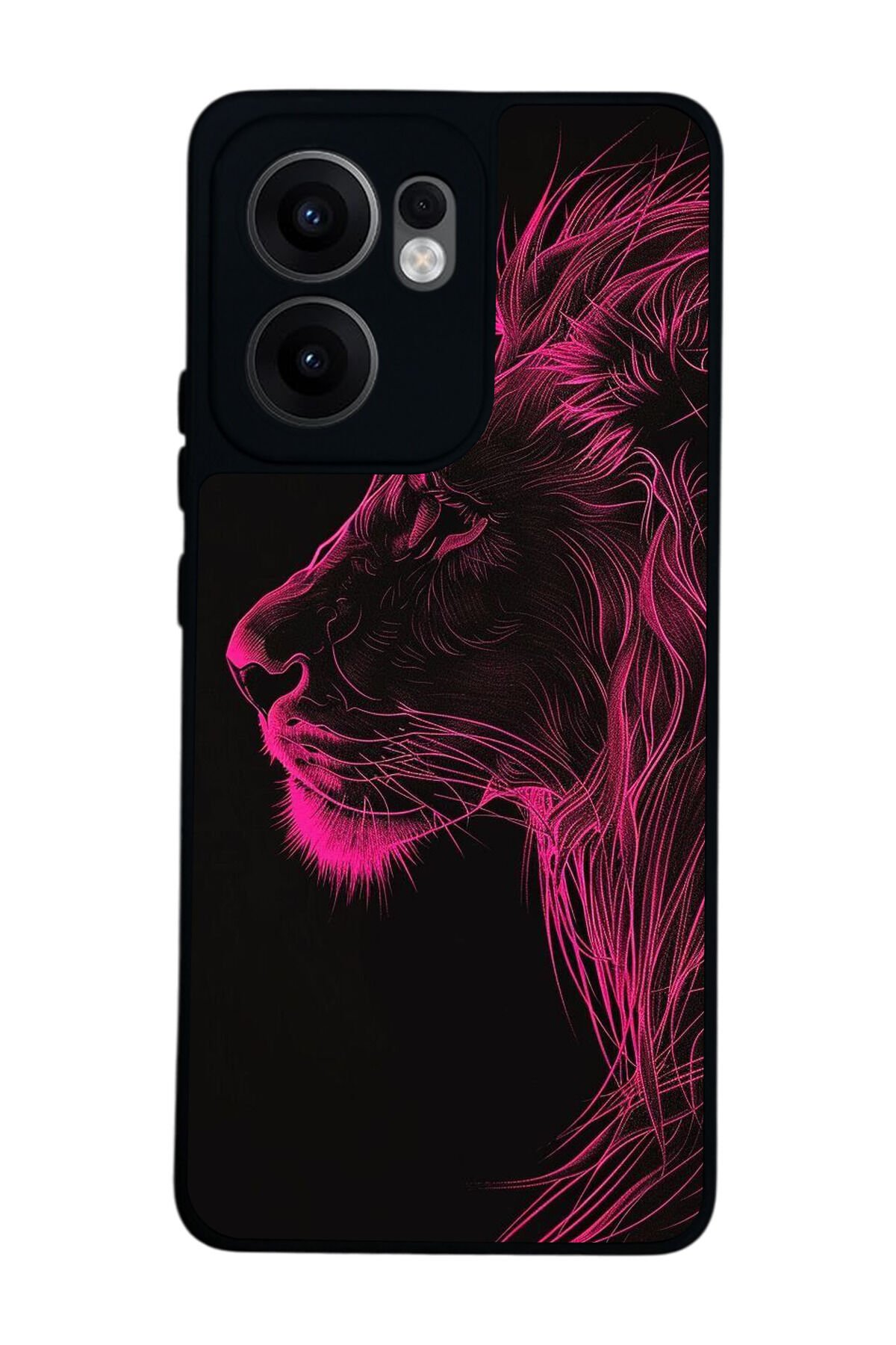 Oppo Reno 13F Uyumlu Aslan Tasarımlı Glossy Premium Kılıf