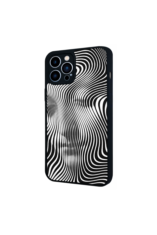 iPhone 13 Pro Max Uyumlu Çizgi Sanatı Tasarımlı Glossy Premium Kılıf