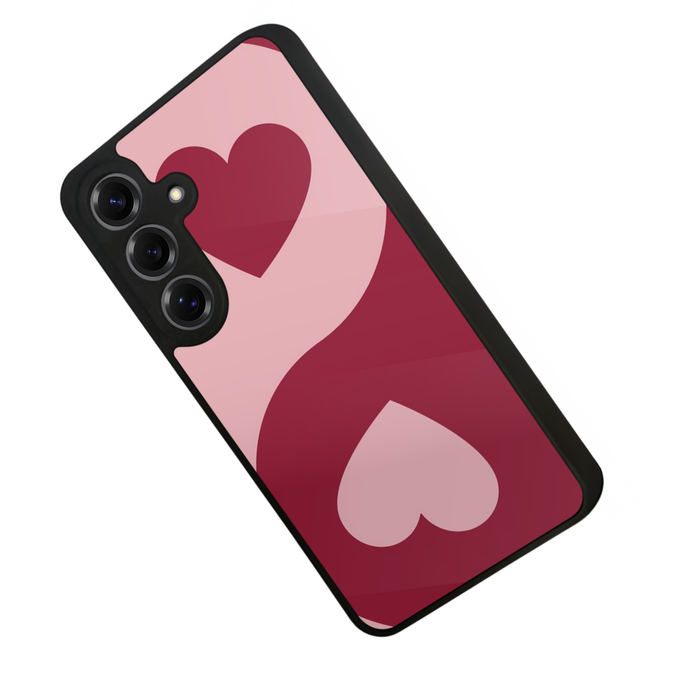 Samsung Galaxy S25 Uyumlu Kalp Love Tasarımlı Glossy Premium Kılıf