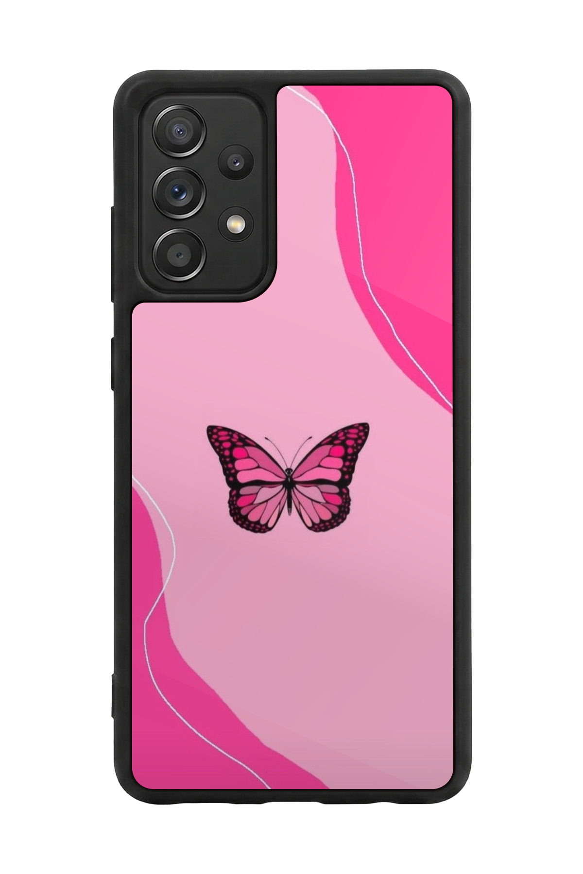 Samsung Galaxy A72 Uyumlu Kelebek Tasarımlı Glossy Premium Kılıf