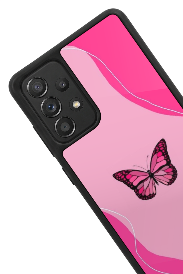Samsung Galaxy A72 Uyumlu Kelebek Tasarımlı Glossy Premium Kılıf