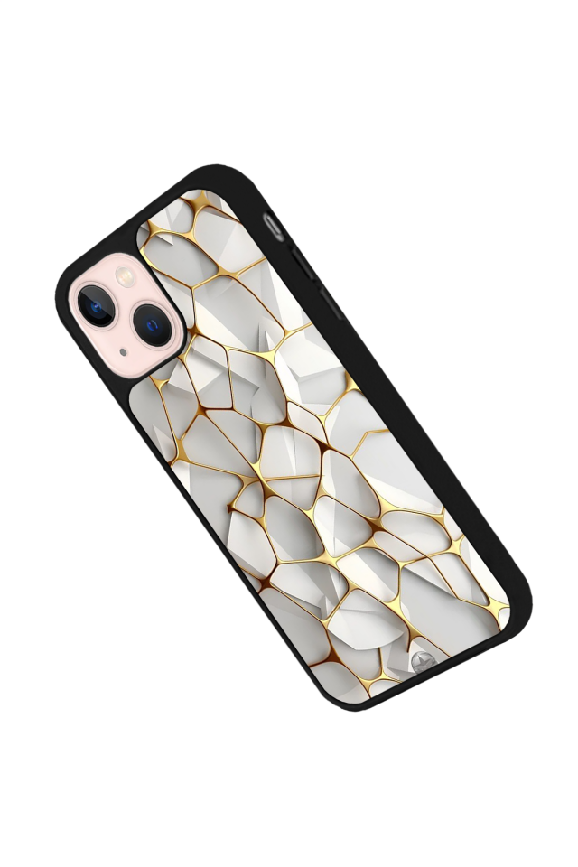 iPhone 15 Plus Uyumlu Mermer Marble Tasarımlı Glossy Premium Kılıf