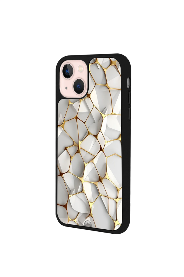 iPhone 15 Plus Uyumlu Mermer Marble Tasarımlı Glossy Premium Kılıf