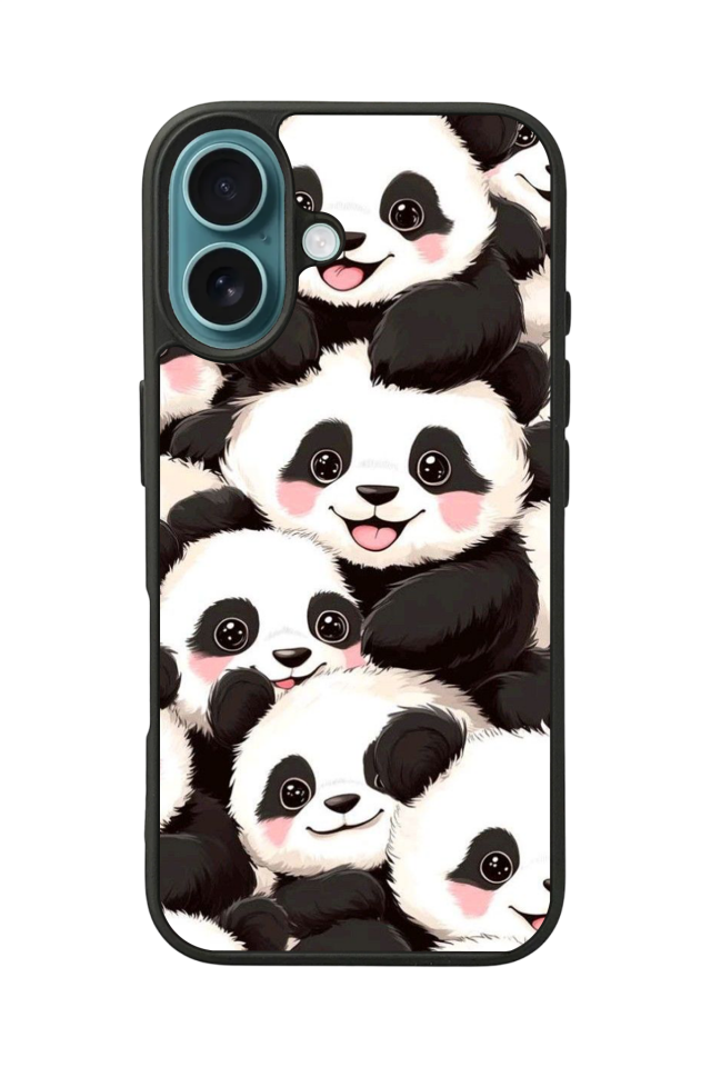 iPhone 16 Uyumlu Panda Tasarımlı Glossy Premium Kılıf