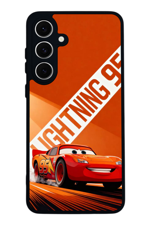 Samsung Galaxy S24 FE Uyumlu Şimsek McQueen Tasarımlı Glossy Premium Kılıf