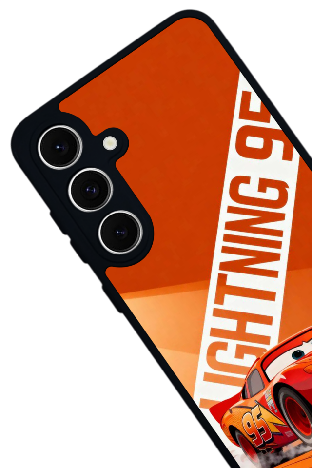 Samsung Galaxy S24 FE Uyumlu Şimsek McQueen Tasarımlı Glossy Premium Kılıf