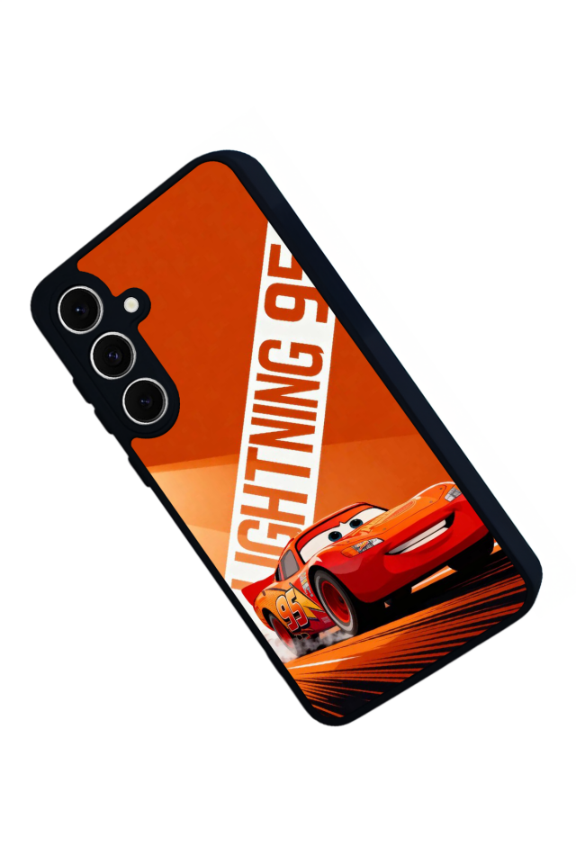 Samsung Galaxy S24 FE Uyumlu Şimsek McQueen Tasarımlı Glossy Premium Kılıf