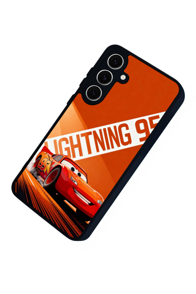 Samsung Galaxy S24 FE Uyumlu Şimsek McQueen Tasarımlı Glossy Premium Kılıf
