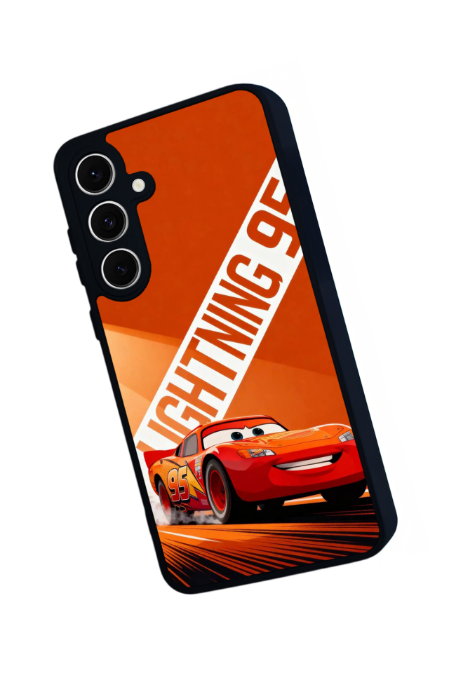 Samsung Galaxy S24 FE Uyumlu Şimsek McQueen Tasarımlı Glossy Premium Kılıf