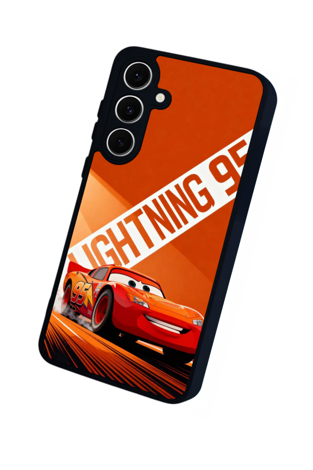 Samsung Galaxy S24 FE Uyumlu Şimsek McQueen Tasarımlı Glossy Premium Kılıf