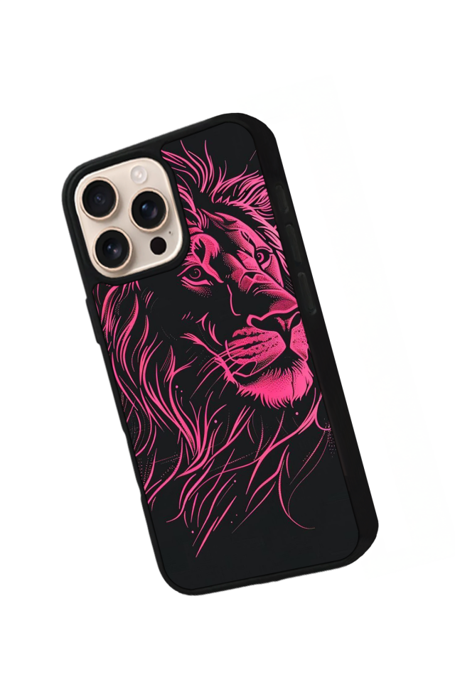 iPhone 15 Pro Max Uyumlu Aslan Tasarımlı Glossy Premium Kılıf