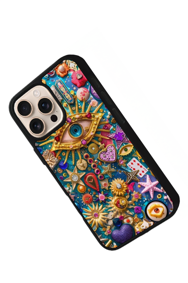 iPhone 16 Pro Max Uyumlu Göz Tasarımlı Glossy Premium Kılıf
