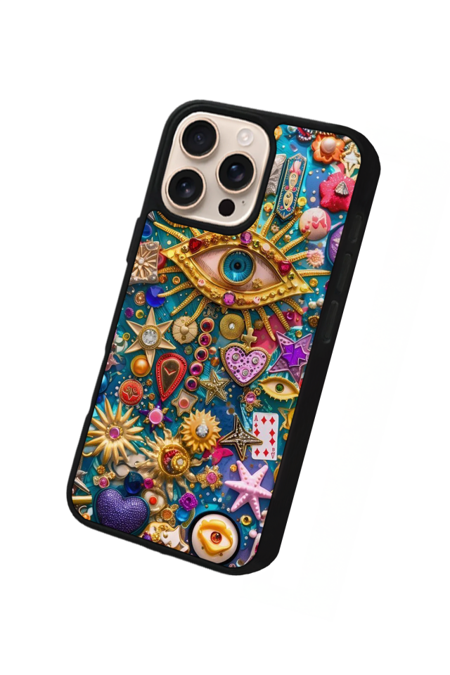 iPhone 16 Pro Max Uyumlu Göz Tasarımlı Glossy Premium Kılıf