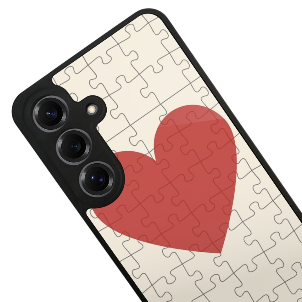 Samsung Galaxy S25 Uyumlu Kalp Love Tasarımlı Glossy Premium Kılıf