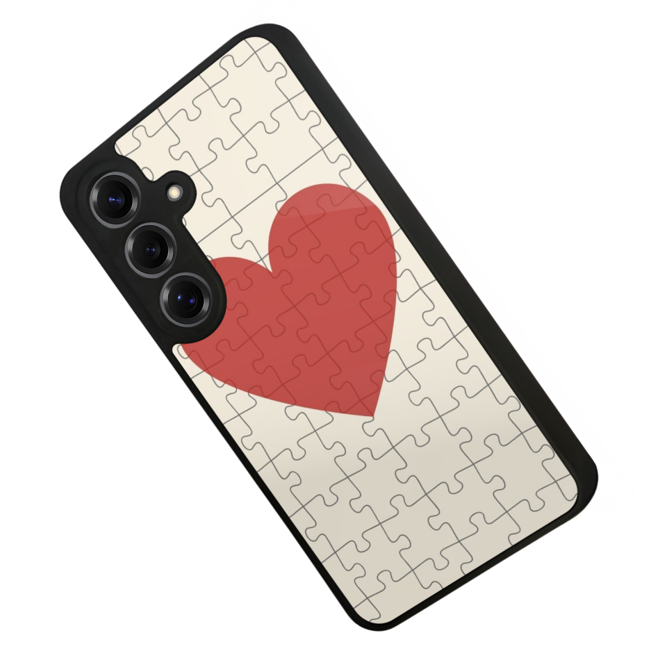 Samsung Galaxy S25 Uyumlu Kalp Love Tasarımlı Glossy Premium Kılıf