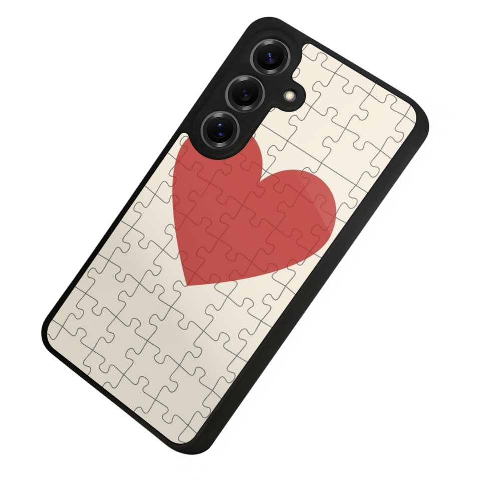 Samsung Galaxy S25 Uyumlu Kalp Love Tasarımlı Glossy Premium Kılıf