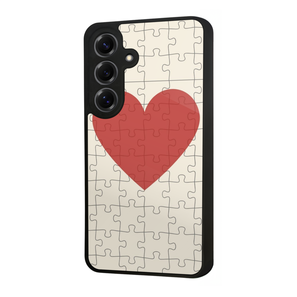 Samsung Galaxy S25 Uyumlu Kalp Love Tasarımlı Glossy Premium Kılıf