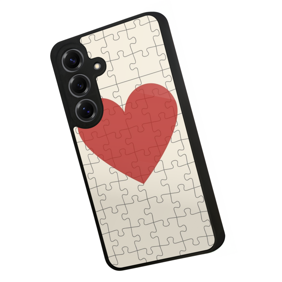 Samsung Galaxy S25 Uyumlu Kalp Love Tasarımlı Glossy Premium Kılıf