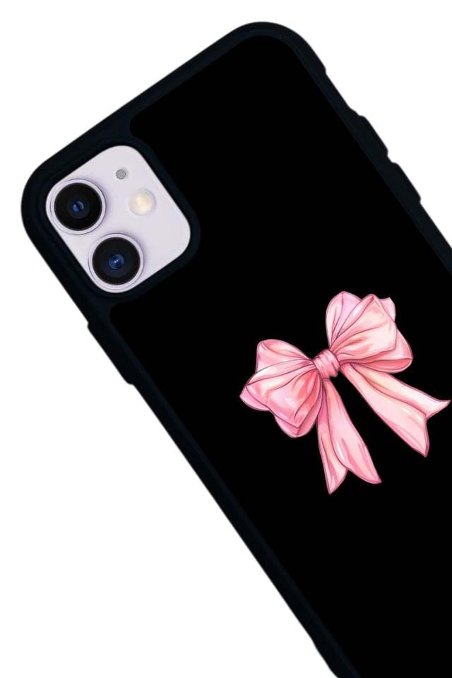 iPhone 11 Uyumlu Kurdele Tasarımlı Glossy Premium Kılıf