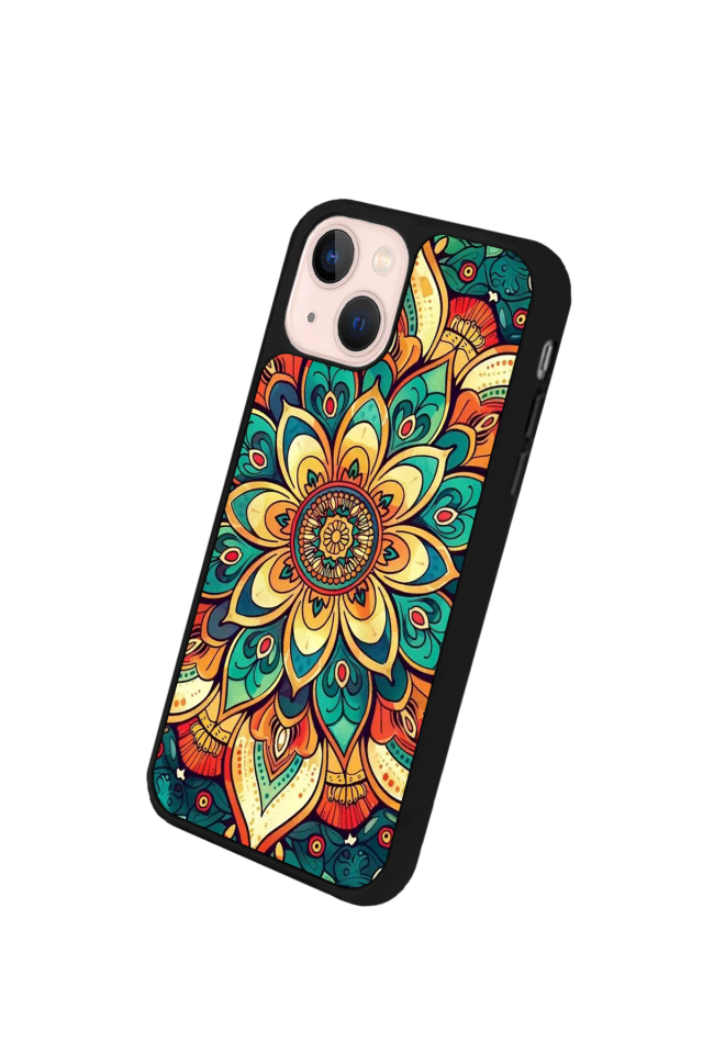 iPhone 14 Plus Uyumlu Mandala Tasarımlı Glossy Premium Kılıf