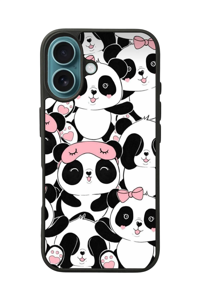 iPhone 16 Uyumlu Panda Tasarımlı Glossy Premium Kılıf